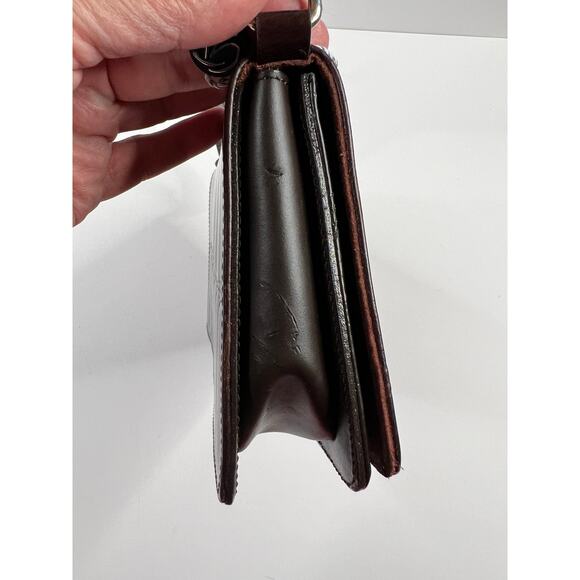 GILDA TONELLI Bag Leather Crocodile Embossed Brown Italian Leather - Picture 8 of 16